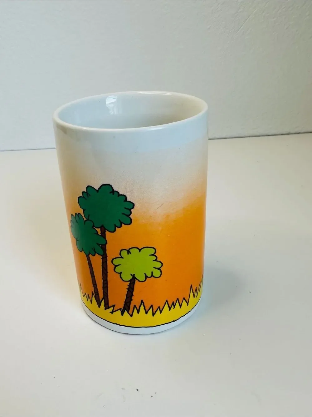 JSNY Vintage Ceramic Zebra Pencil Cup Mug